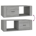 Table basse Sonoma gris 100x50,5x35 cm Bois d'ingénierie – Image 7