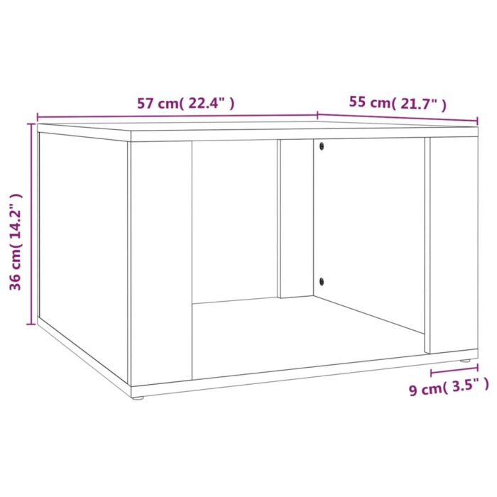 Table de chevet Chêne sonoma 57x55x36 cm Bois d'ingénierie – Image 6