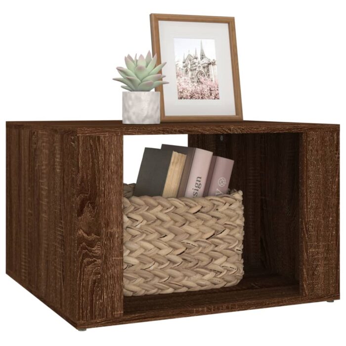Table de chevet Chêne marron 57x55x36 cm Bois d'ingénierie – Image 2