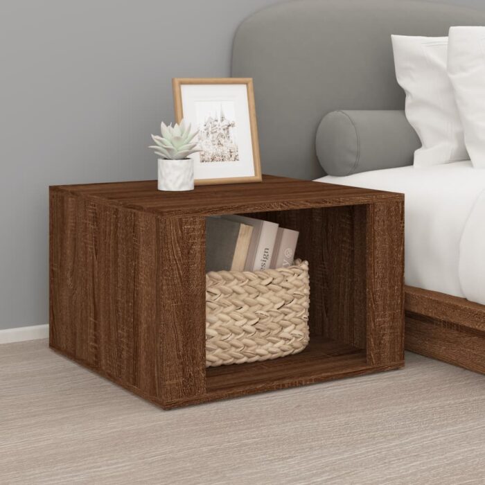 VXL8720845667245_m_en_hd_1.jpg Table de chevet Chêne marron 57x55x36 cm Bois d'ingénierie – Image 1