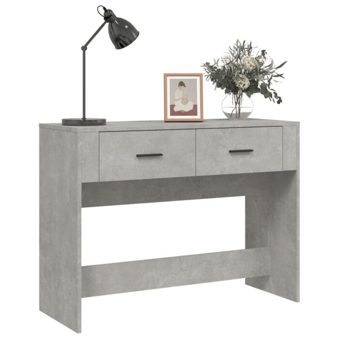 Table console Gris béton 100x39x75 cm Bois d'ingénierie – Image 2
