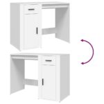 Bureau Blanc 100x49x75 cm Bois d'ingénierie – Image 7