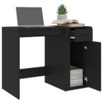 Bureau Noir 100x49x75 cm Bois d'ingénierie – Image 3