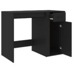 Bureau Noir 100x49x75 cm Bois d'ingénierie – Image 5