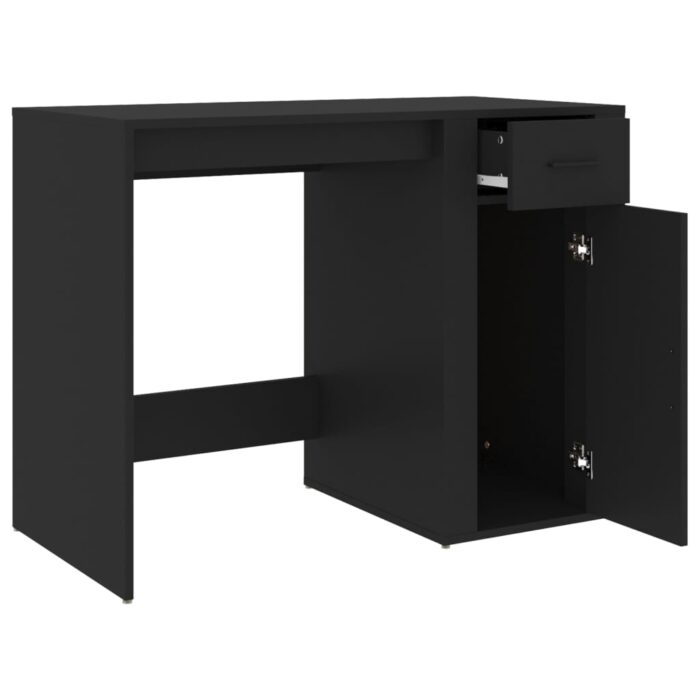 Bureau Noir 100x49x75 cm Bois d'ingénierie – Image 5