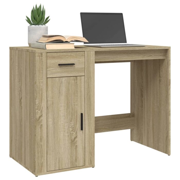 Bureau Chêne sonoma 100x49x75 cm Bois d'ingénierie – Image 2