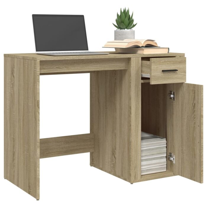 Bureau Chêne sonoma 100x49x75 cm Bois d'ingénierie – Image 3