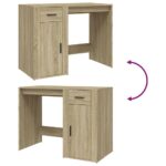 Bureau Chêne sonoma 100x49x75 cm Bois d'ingénierie – Image 7