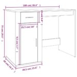 Bureau Chêne sonoma 100x49x75 cm Bois d'ingénierie – Image 9