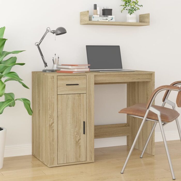 Bureau Chêne sonoma 100x49x75 cm Bois d'ingénierie – Image 1