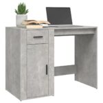 Bureau Gris béton 100x49x75 cm Bois d'ingénierie – Image 2