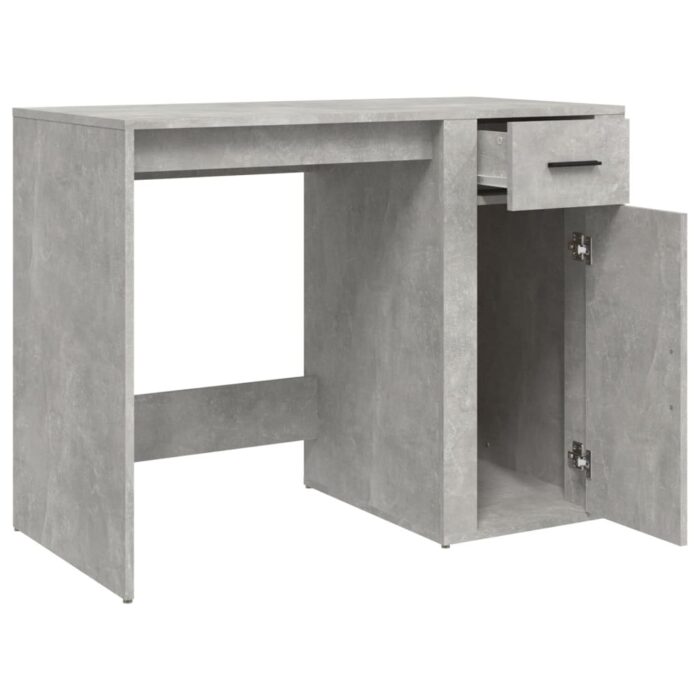 Bureau Gris béton 100x49x75 cm Bois d'ingénierie – Image 5