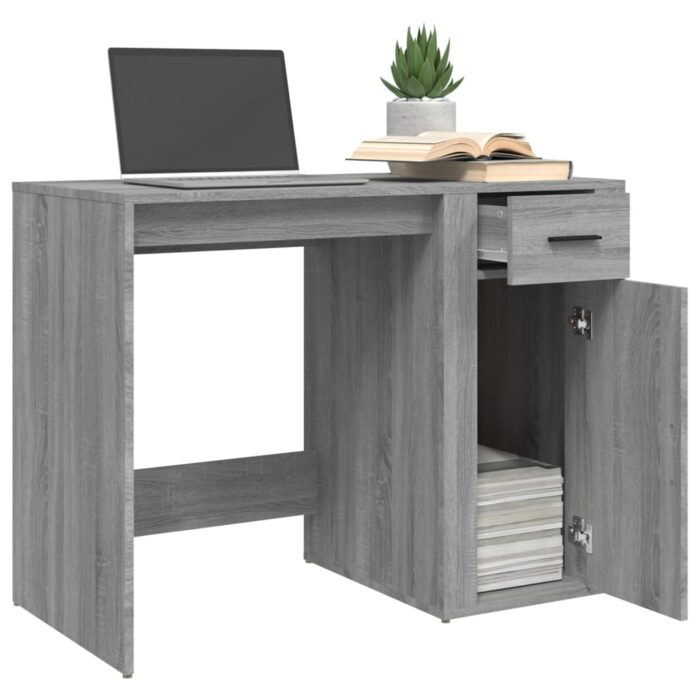 Bureau Sonoma gris 100x49x75 cm Bois d'ingénierie – Image 3