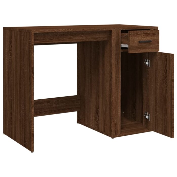 Bureau Chêne marron 100x49x75 cm Bois d'ingénierie – Image 5