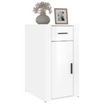 Armoire de bureau Blanc brillant 40x49x75 cm Bois d'ingénierie – Image 2