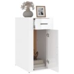 Armoire de bureau Blanc brillant 40x49x75 cm Bois d'ingénierie – Image 3