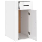 Armoire de bureau Blanc brillant 40x49x75 cm Bois d'ingénierie – Image 5