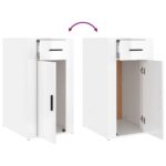 Armoire de bureau Blanc brillant 40x49x75 cm Bois d'ingénierie – Image 7