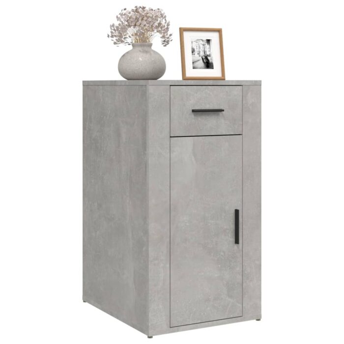 Armoire de bureau Gris béton 40x49x75 cm Bois d'ingénierie – Image 2
