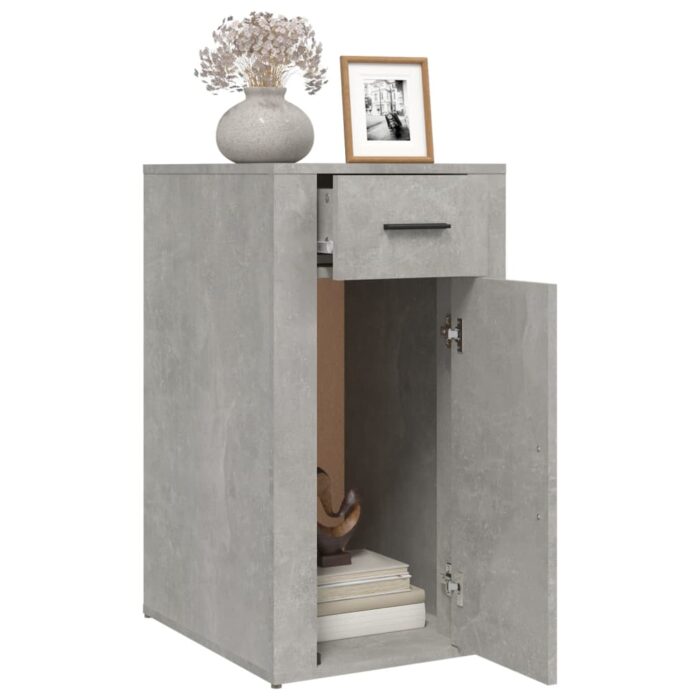 Armoire de bureau Gris béton 40x49x75 cm Bois d'ingénierie – Image 3