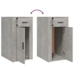 Armoire de bureau Gris béton 40x49x75 cm Bois d'ingénierie – Image 7