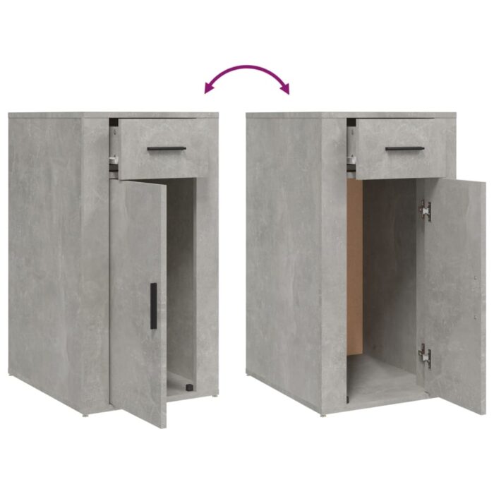 Armoire de bureau Gris béton 40x49x75 cm Bois d'ingénierie – Image 7
