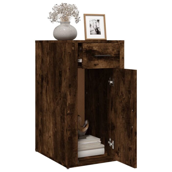 Armoire de bureau Chêne fumé 40x49x75 cm Bois d'ingénierie – Image 3