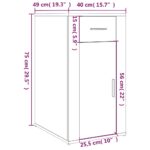 Armoire de bureau Sonoma gris 40x49x75 cm Bois d'ingénierie – Image 9