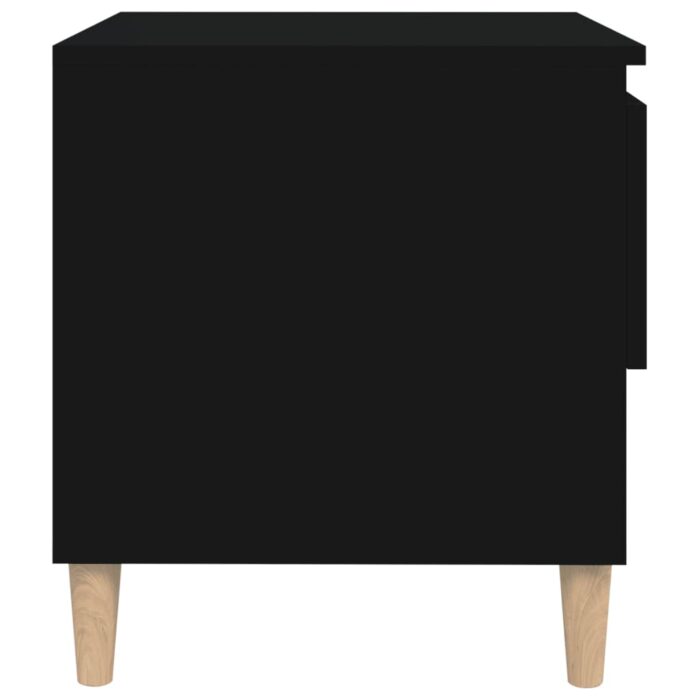 Table de chevet Noir 50x46x50 cm Bois d’ingénierie – Image 4