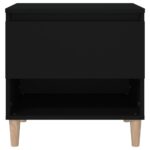 Tables de chevet 2 pcs Noir 50x46x50 cm Bois d’ingénierie – Image 3
