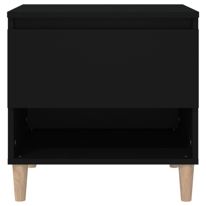 Tables de chevet 2 pcs Noir 50x46x50 cm Bois d’ingénierie – Image 3