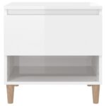 Tables de chevet 2 pcs Blanc brillant 50x46x50 cm – Image 3