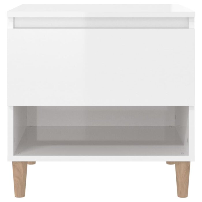 Tables de chevet 2 pcs Blanc brillant 50x46x50 cm – Image 3