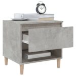 Tables de chevet 2 pcs Gris béton 50x46x50 cm Bois d’ingénierie – Image 2