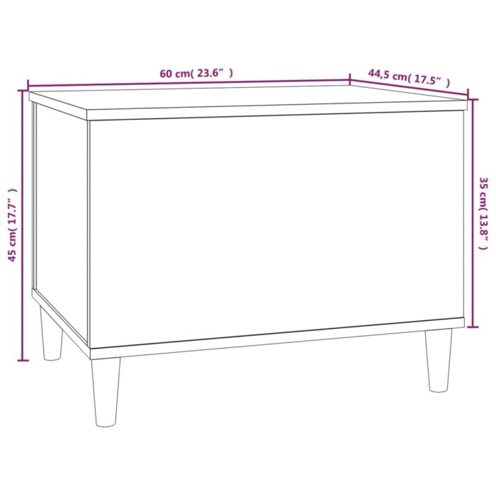 Table basse Noir 60x44,5x45 cm Bois d'ingénierie – Image 8