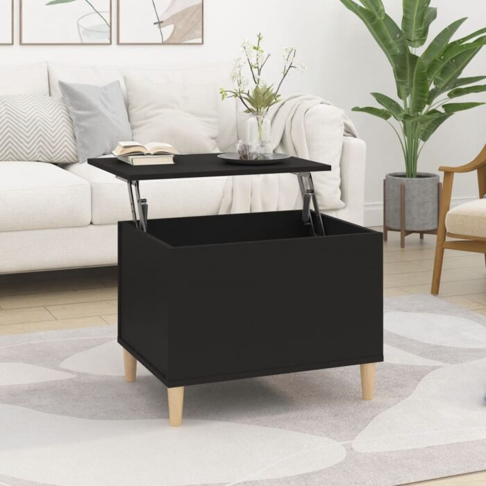 Table basse Noir 60x44,5x45 cm Bois d'ingénierie – Image 1