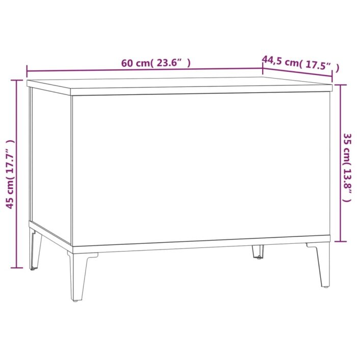 Table basse Sonoma gris 60x44,5x45 cm Bois d'ingénierie – Image 8