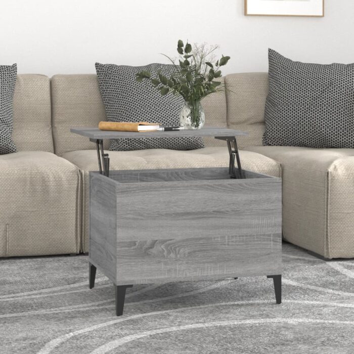 Table basse Sonoma gris 60x44,5x45 cm Bois d'ingénierie – Image 1