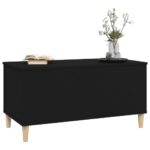 Table basse Noir 90x44,5x45 cm Bois d'ingénierie – Image 2