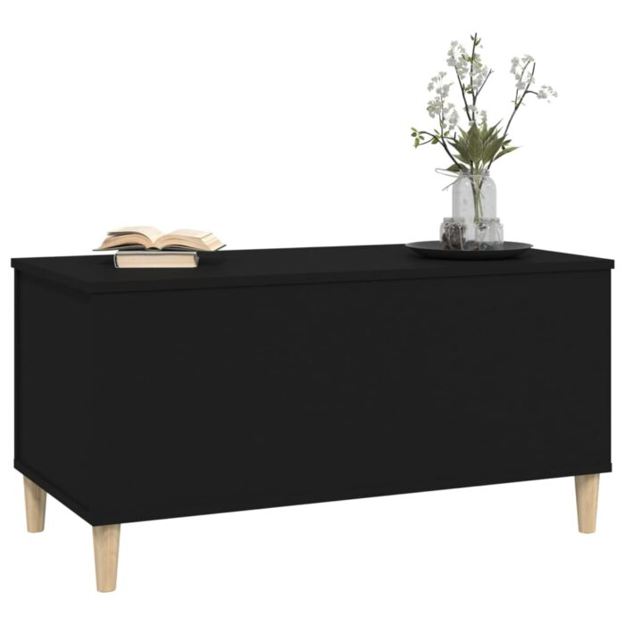 Table basse Noir 90x44,5x45 cm Bois d'ingénierie – Image 2