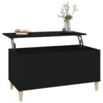 Table basse Noir 90x44,5x45 cm Bois d'ingénierie – Image 3