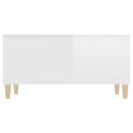 Table basse Blanc brillant 90x44,5x45 cm Bois d'ingénierie – Image 5
