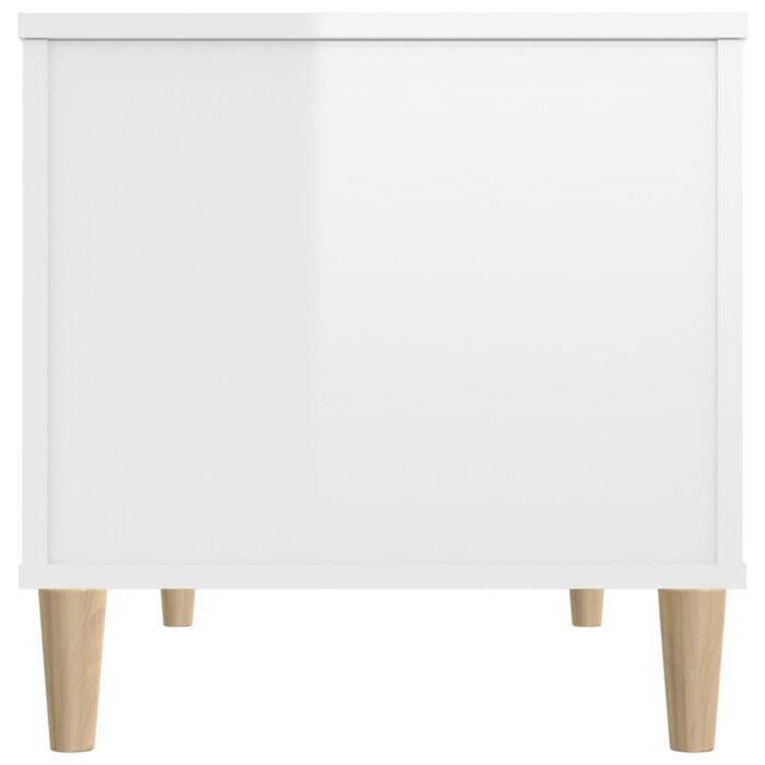 Table basse Blanc brillant 90x44,5x45 cm Bois d'ingénierie – Image 6