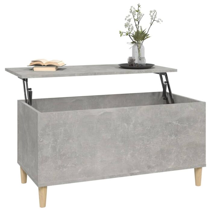 Table basse Gris béton 90x44,5x45 cm Bois d'ingénierie – Image 3