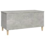 Table basse Gris béton 90x44,5x45 cm Bois d'ingénierie – Image 4