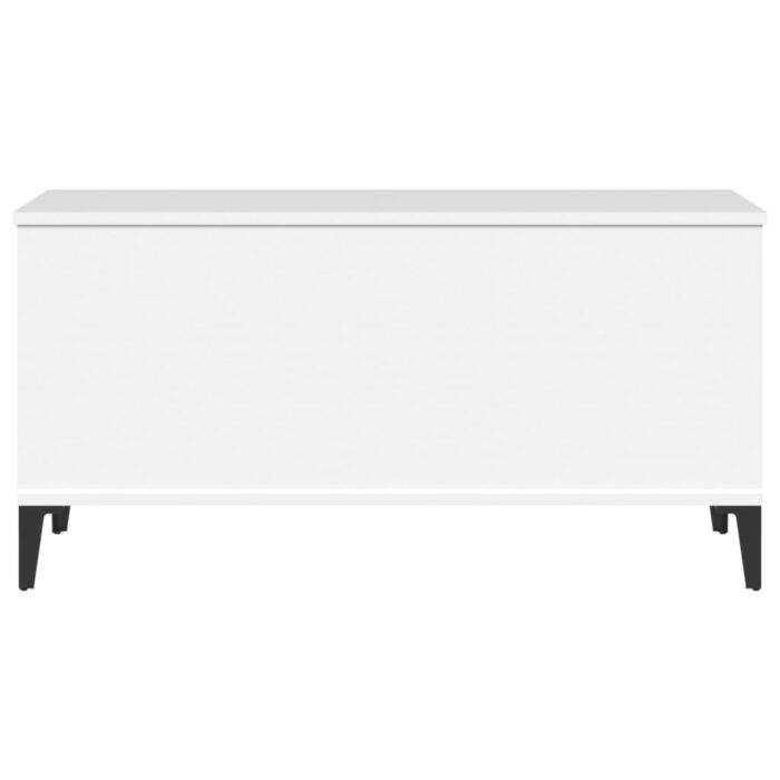 Table basse Blanc 90x44,5x45 cm Bois d'ingénierie – Image 5