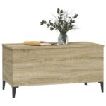 Table basse Chêne sonoma 90x44,5x45 cm Bois d'ingénierie – Image 2