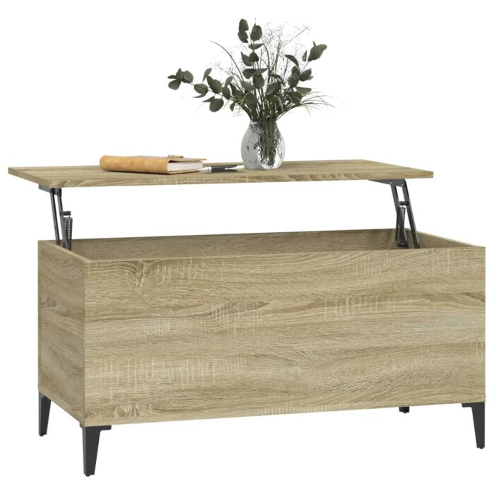 Table basse Chêne sonoma 90x44,5x45 cm Bois d'ingénierie – Image 3