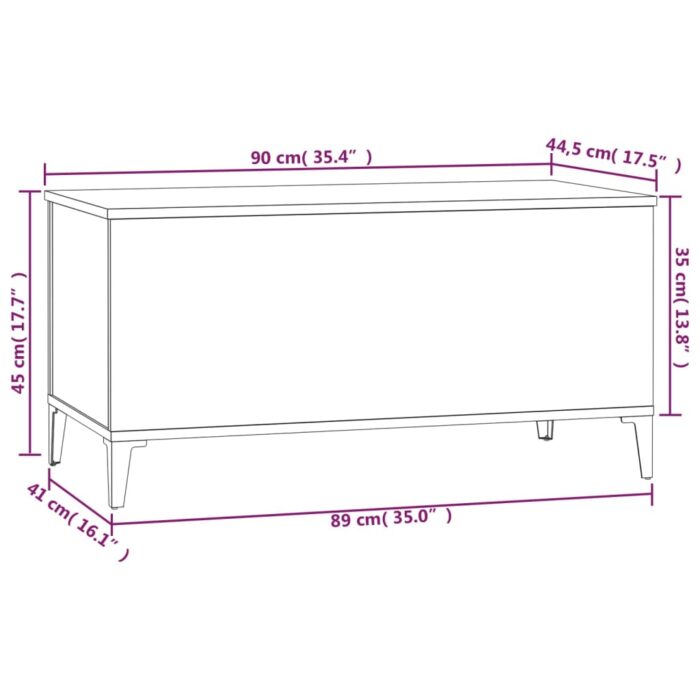 Table basse Chêne sonoma 90x44,5x45 cm Bois d'ingénierie – Image 8