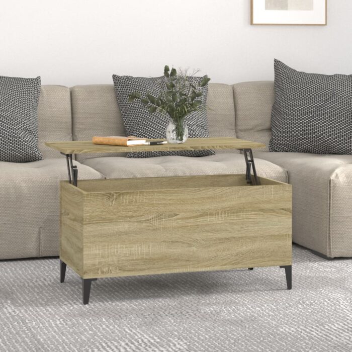 Table basse Chêne sonoma 90x44,5x45 cm Bois d'ingénierie – Image 1